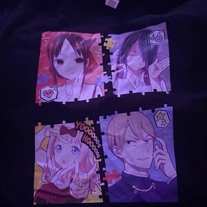 Anime Graphic T-Shirt with Puzzle Design